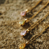 Amber Gem Pendant & Chain
