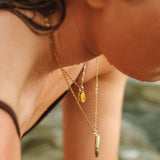 Amber Gem Pendant & Chain