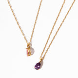 Blush Gemstone Pendant & Chain