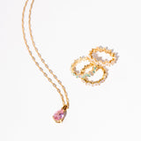 Blush Gemstone Pendant & Chain