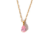 Blush Gemstone Pendant & Chain
