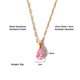 Blush Gemstone Pendant & Chain