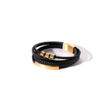 Captain Braided Leather Bracelet - Gold