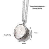 Edwina Vintage Round Locket - Silver