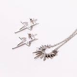 Punk Star Earrings - Silver