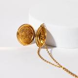 Edwina Vintage Round Locket - Gold