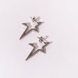 Punk Star Earrings - Silver